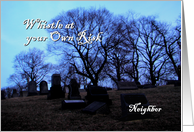 Halloween, for neighbor, graveyard card