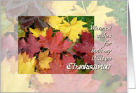 Thanksgiving, for both Dads, Maple leaves card