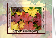 Thanksgiving, for Friend and her Family, fallen leaves card