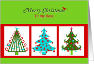 Christmas, for boss, Christmas trees card