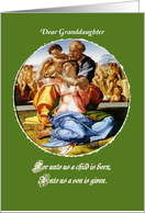 Christmas, for granddaughter, Holy Family, bible verse card