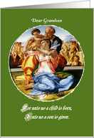Christmas, for grandson, Holy Family, bible verse card