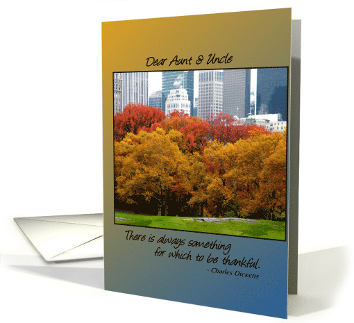 Thanksgiving, for Aunt & Uncle, Central Park, N.Y. card (942438)