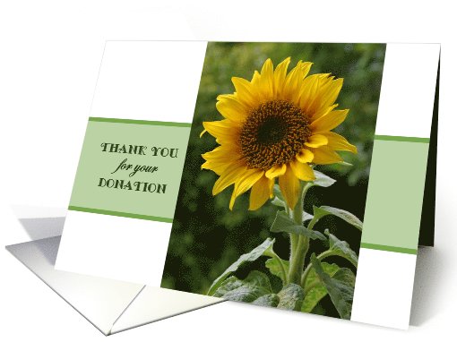 Thank You for Donation, superb Sunflower card (976573)