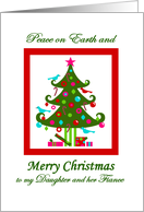 Christmas tree for Daughter and Fiance, Peace on Earth card