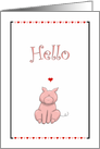 Hello - Cute Pig - Hearts - I Love You card