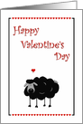 Cute Black Sheep Valentine’s Day - Hearts card