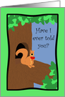 Cute Squirrel With Heart, Cartoon, Favorite Nut, Flirt Card