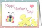 Cute Butterfly, Daffodil, Heart, Mother’s Day Card