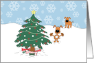 Merry Christmas, Puppy Dogs, Christmas Tree, Presents, Bones, Snow card