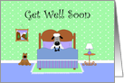 Sheep Sick In Bed, Cute Get Well Soon Card