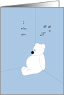 Cute Polar Bear Grounded, Prisoner, Jail, Ward, Confined Miss You Card