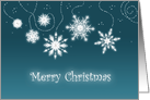 Merry Christmas Smiling Snowflakes Card