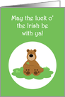 Brown Bear Shamrocks Clovers St. Patrick’s Day Card