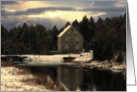 Winter Cottage Landscape, Blank Inside card