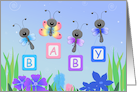 Cute Baby Shower Card, Dragonflies, Butterflies card