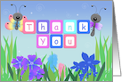 Cute Gift Thank You Card, Dragonflies, Butterflies card