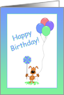 Puppy Dog Happy Birthday Card, Balloons, Pinwheel card