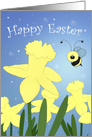 Happy Easter Bumble Bee, Daffodils card