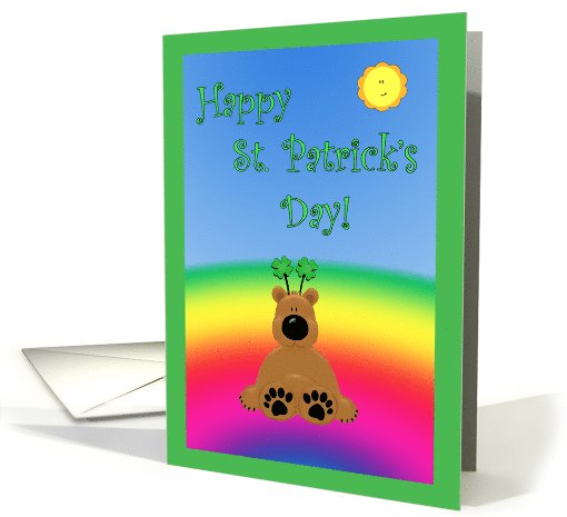Cute Bear, Rainbow, St. Patrick's Day Irish Blessing card (1051809)