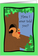 Cute Squirrel With Heart, Cartoon, Favorite Nut, Flirt Card