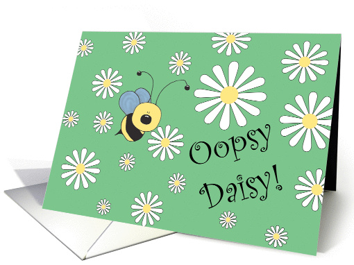 Cute Cartoon Bee, Daisies, Belated Birthday card (1064505)