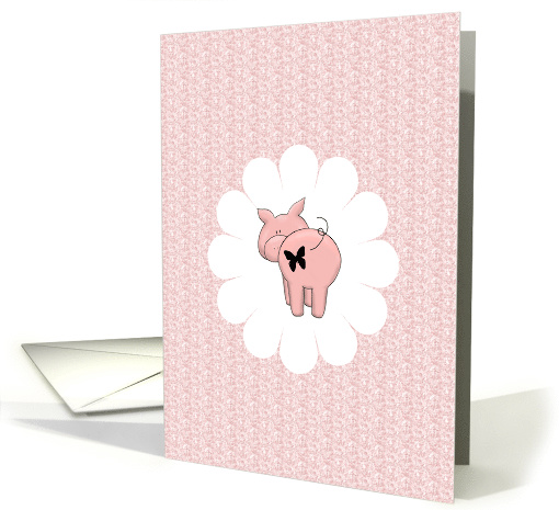 Congrats On Your New Tattoo Pig, Pastels, Pink, Congratulations card