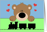 Cute Bear With Train...