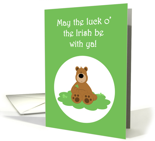 Brown Bear Shamrocks Clovers St. Patrick's Day card (1516510)