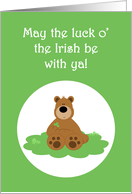 Brown Bear Shamrocks Clovers St. Patrick’s Day Card