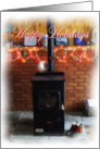 Happy Holidays, Fireplace Christmas Lights card