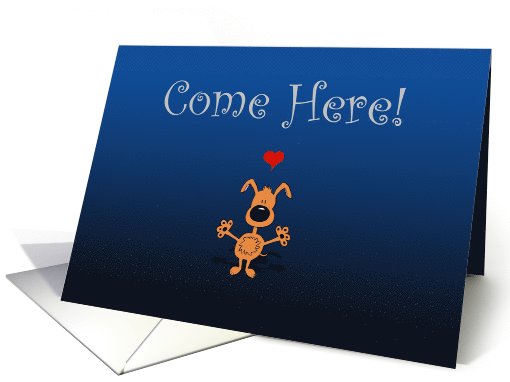Come Here, Cartoon Dog Flirty card (943133)