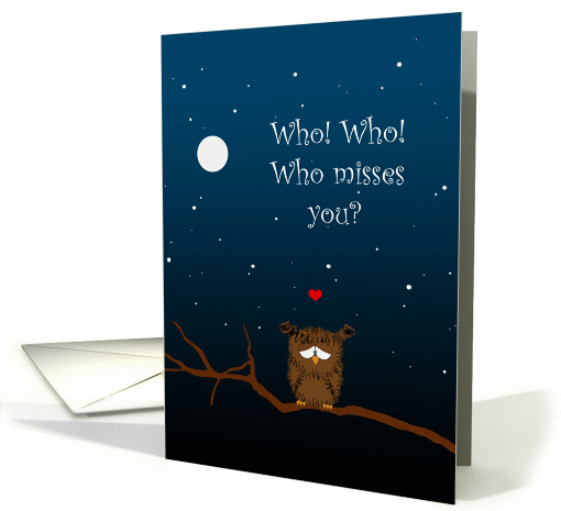 Miss you, Cute Sad Owl card (947170)