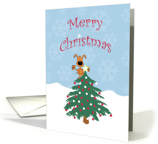 Puppy Dog in Christmas Tree, Merry Christmas card (958821)