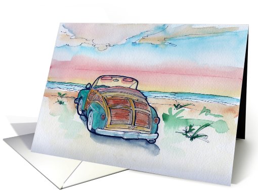 Woody by the beach card (670441)