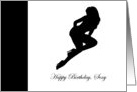 Happy Birthday, Sexy Woman Silhouette in Black card