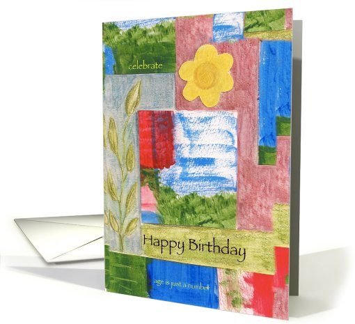 Happy Birthday, bright floral card (671511)