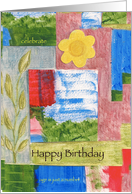 Happy Birthday, bright floral card