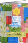 Happy Birthday, bright floral card