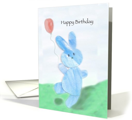 Blue Bunny Birthday card (671878)