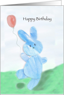 Blue Bunny Birthday Card