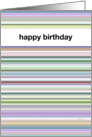Happy Birthday, Pastel Stripes card