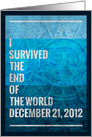 Ancient Mayan Apocalypse Prophecy, Blue Mask Greeting Card- End of the World card