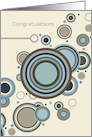 Congratulations, Retro Circles in Blue & Gray card
