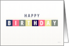 Colorful Squares Happy Birthday Card