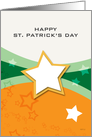 Happy St. Patrick’s Day, Green And Orange Star card