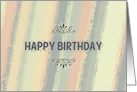 Happy Birthday, Vintage Green Stripes card