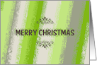 Merry Christmas, Vintage Green Stripes card