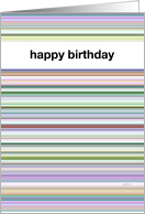 Happy Birthday, Pastel Stripes card