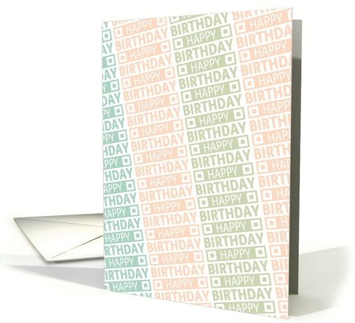 Subtle Colors Happy Birthday Pattern card (936796)